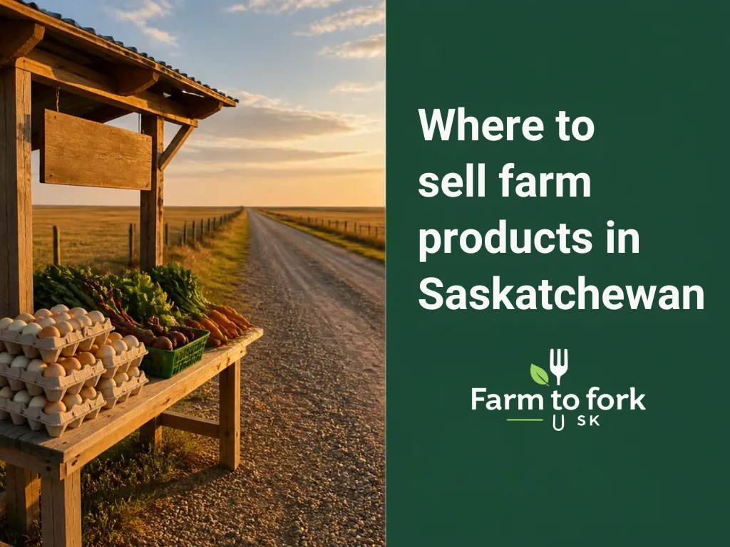 A farm stand sign at the end of a Saskatchewan gravel road